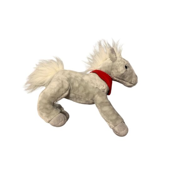 New Wells Fargo Plush Horse Gray Shamrock Stuffed Animal Doll Toy 14 in Length - Picture 2 of 6